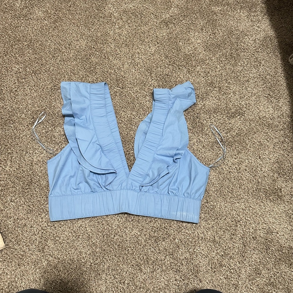 Abercrombie & Fitch Light Blue Smocked Top